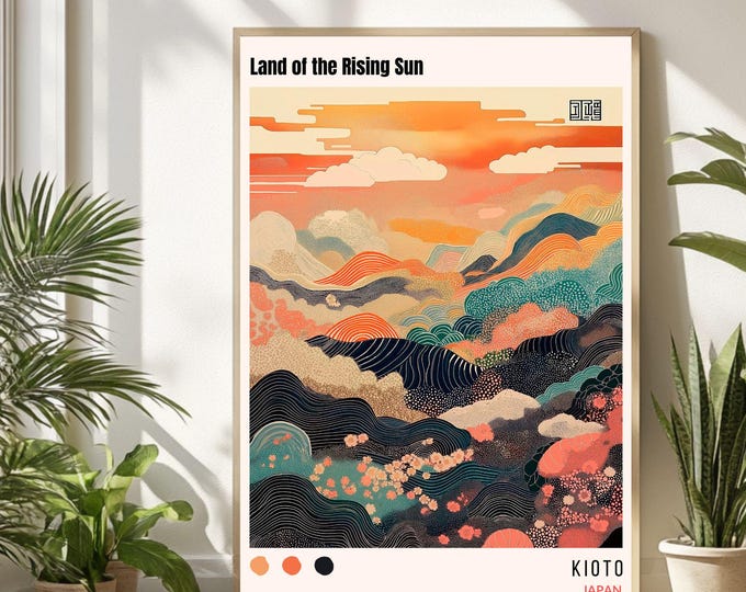 Japanese Landscape Wall Art Print, Inspiring Office Wall Prints, Stylish Wall-Print, Kyoto Japan Art, Digital Download