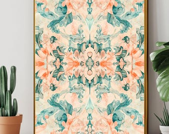 Afdrukbaar Cottagecore, bloemmotief, naadloze textuur, botanische print, digitale download
