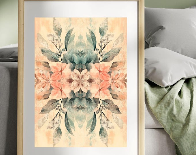 Cottagecor decor, Vintage Poster, Flower Design, Retro Artwork, Printable Art