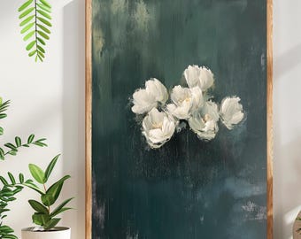 Flower Painting, Vintage Print Botanical Oil Painting, Antique French, Instant Download, Digital Prints