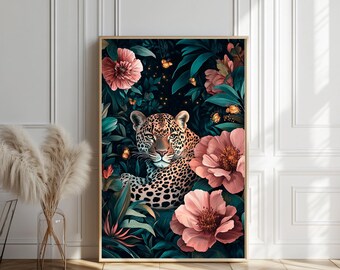 Boho Leopard Jungle Print: Tropical Nursery Wall Art (Digital Download