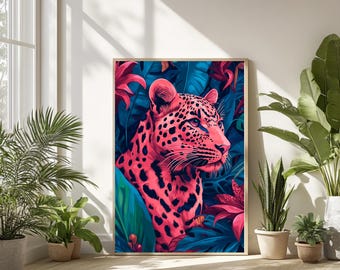 Pink Leopard Print: Maximalist Jungle Nursery Art (Digital Downloadable JPG & PDF Files)