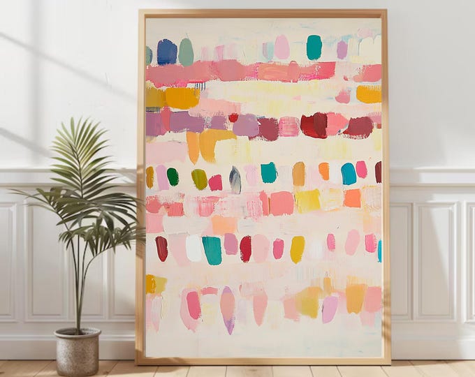 Pastel Abstract Wall Art Printable | Boho Nursery Color Swatch Print | Minimalist Pastel Digital Download | Modern Color Study Poster