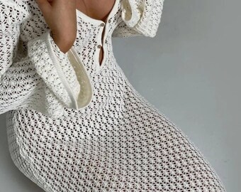 Summer Women backless dress knitted