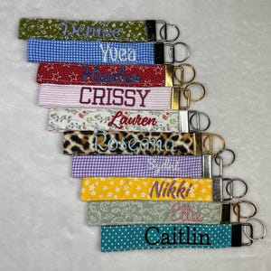 Custom Embroidered Wristlet Keychain: Personalized Patterned Lanyard