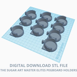Luster Dust/The Sugar Art Small Master Elites Pegboard Accessory/Holders - Digital Download STL File for 3D Printing