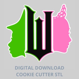 Wicked Silhouette W Logo STL Cookie Cutter - Digital STL File for 3D Printing