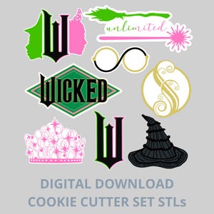Wicked Musical Live Action Movie STL Cookie Cutter Set - Digital STL File for 3D Printing
