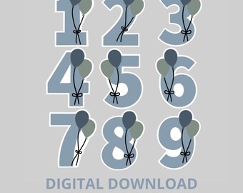 Birthday Balloon Number Cookie Cutter Set - Digital Download STL File for 3D Printing