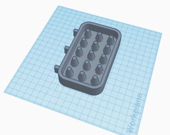 May include: A gray plastic soap dish with a rectangular shape and multiple small, rounded indentations on the bottom. The dish is designed to hold a bar of soap and allow it to drain.