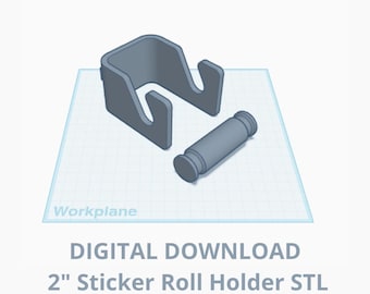 2" Sticker Roll Pegboard Holder - Digital Download STL File for 3D Printing
