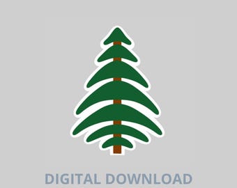 May include: A green Christmas tree cookie cutter design with a white border. The tree has a brown trunk and branches. The text "DIGITAL DOWNLOAD COOKIE CUTTER STL" is below the tree on a gray background.