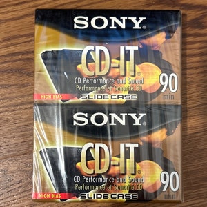 Sony CD-IT 90 Min Slide Case CD Performance High Bias 2 pack Sealed Cassette Tape