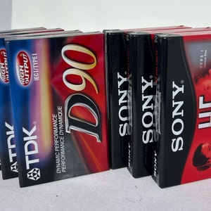 Supper Bundle (7) Cassette Tapes: 3 SONY HF90 High Fidelity plus 4 TDK D90 High Output Cassette Tapes, Sealed, New Old Stock