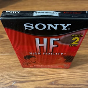 High Fidelity Sony HF 90 Minute Blank Audio Cassette Tape Lot of 2 sealed, 2 pack original