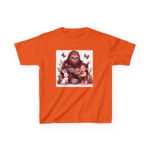 Besties Bigfoot And Jungle Friends Kids T-Shirt – Cryptid Tee | Cute Sasquatch & Animal Friends Youth Shirt | Forest Friends Gift Tee