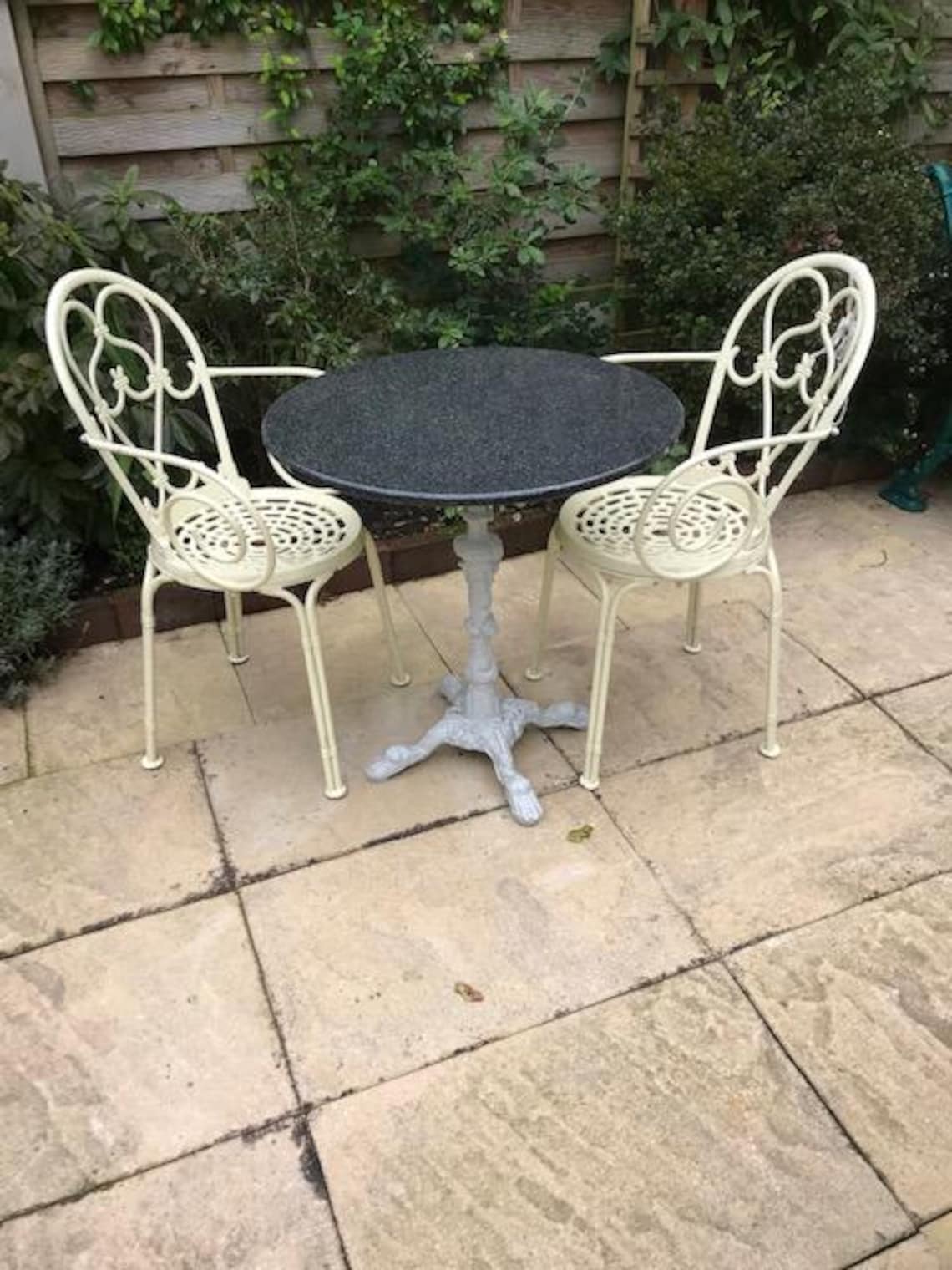 Round Marble Table and Two Bistro Chairs - Etsy