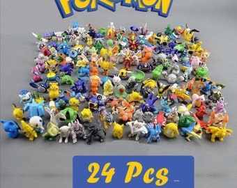 24Pcs Pokemon Figure Cake Topper With Pikachu Custom Mini Figure Pocket Monster UK Seller