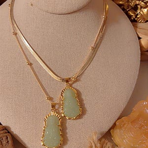 Gold Jade Sitting Buddha