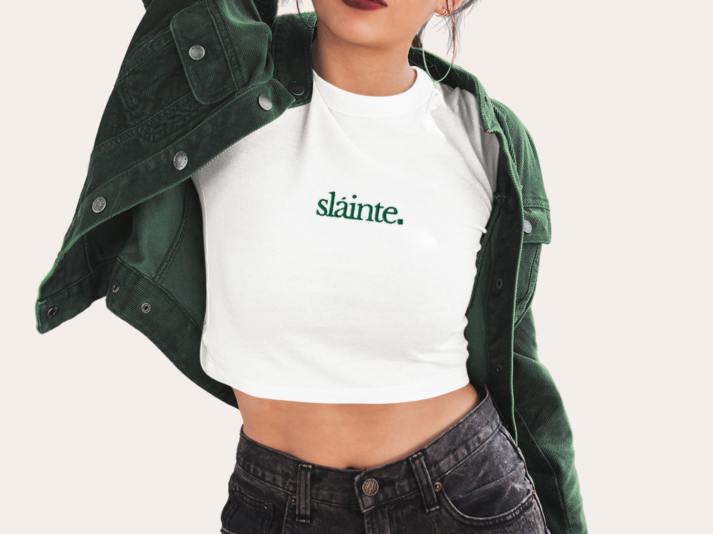 ☆23SS☆【COVERNAT】☆Women's Crop Clover Logo Baby T-shir.t Women's Baby Fit Arch Clover Heart T-Shirt Navy - Covernat