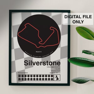 Silverstone F1 Track Poster Formula One Poster - Silverstone 2024 F1 Formula One Track Poster - Digital File Only