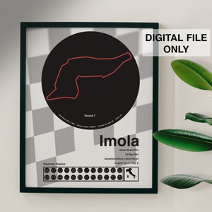 Imola F1 Track Poster Formula One Poster - Imola 2024 F1 Formula One Track Poster - Digital File Only