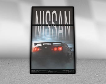 Nissan GT-R Poster Car Wall Art Office Decor Garage Decor Nissan Fan JDM Poster For Racing Fans Car  Enthusiast Poster Decor Racing Art