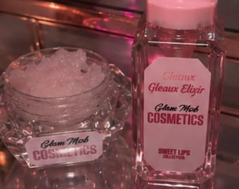 Lip Scrub & Lip Oil Set | Hydrating Lip Care Duo | Sugar Lip Exfoliator | Moisturizing Lip Treatment | Soft Lips | Glam Mob Cosmetics
