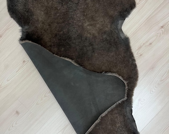 Alfombra de piel de cordero natural (89 x 68 cm) - Decoración bohemia escandinava