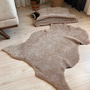 Coffee curly sheepskin, upholstery sheepskin, sheepskin rug, natural sheepskin,curly sheepskin, chair cover, collar fur, 80-60cm, 31x23 inch