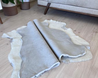 Alfombra de piel de oveja natural: auténtica piel de cordero para decorar el suelo (89 x 68 cm)