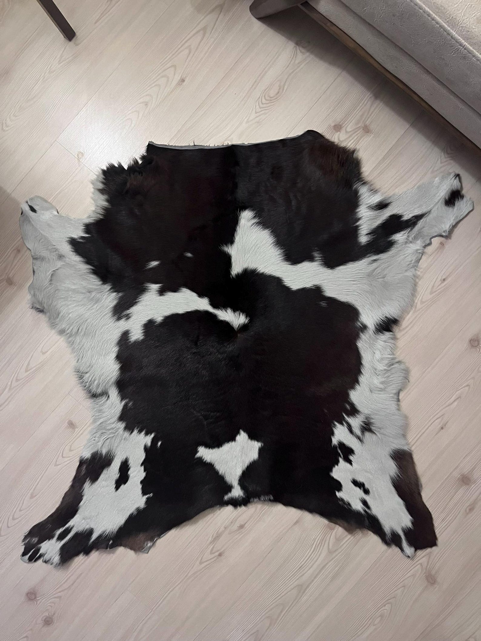 Set of 3 Natural Calf Hide Area Rug, Genuine Cowhide Area Rug, Calf ...
