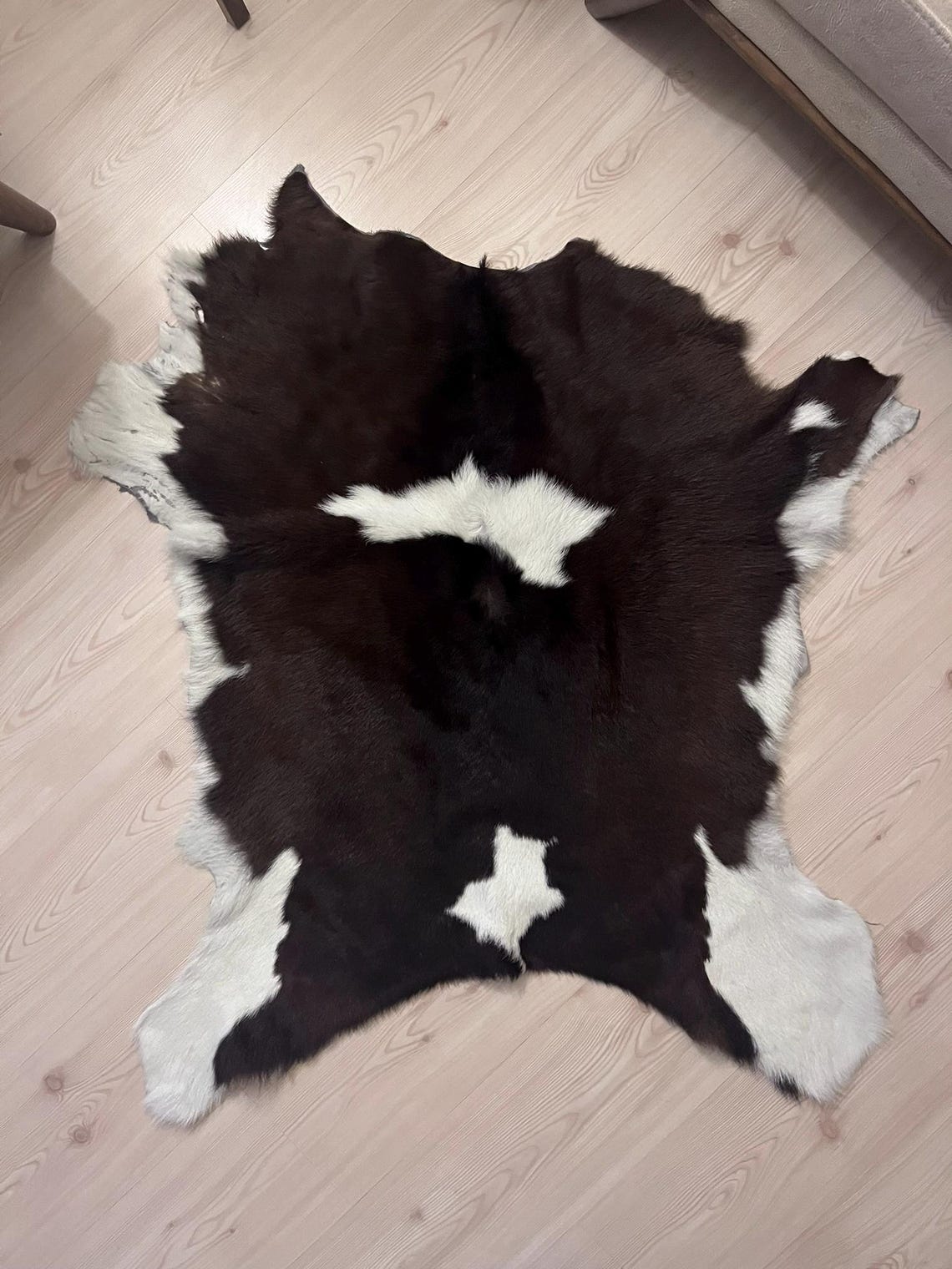 Set of 3 Natural Calf Hide Area Rug, Genuine Cowhide Area Rug, Calf ...