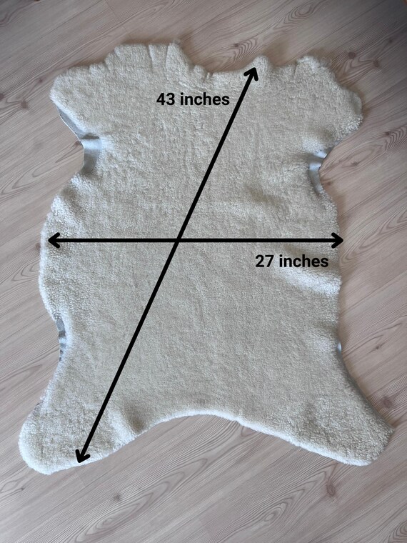 本物のシープスキンラグ：倫理的に調達された皮革（110 x 70 cm 