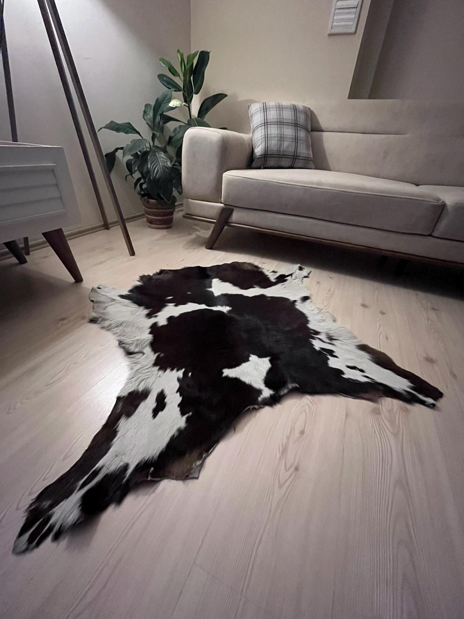 Set of 3 Natural Calf Hide Area Rug, Genuine Cowhide Area Rug, Calf ...
