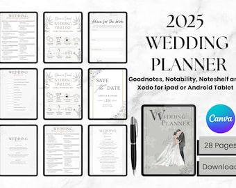 2025 Wedding Planner | Bride-To-Be Organizer | Budget, Guest List, Checklist & Timeline Tracker for the Perfect Wedding