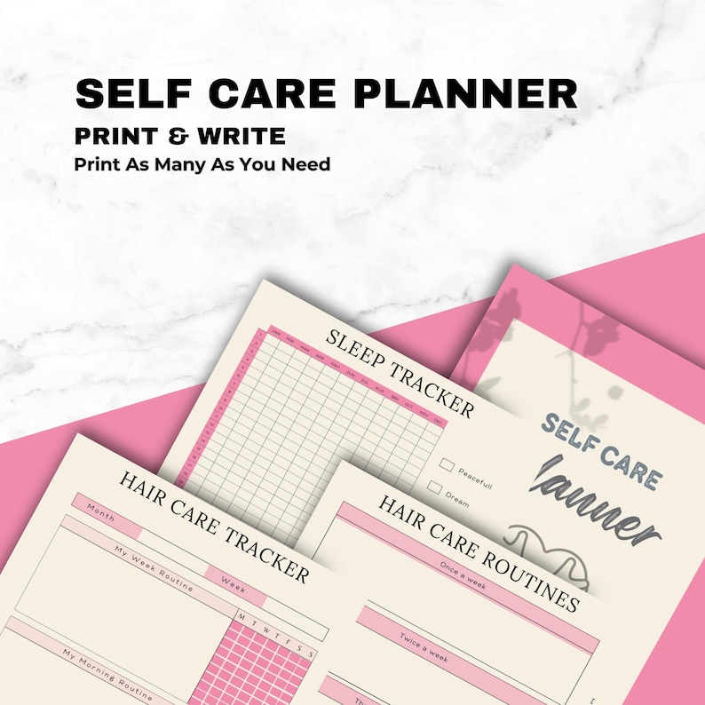 Selfcare Planner, Daily Wellness Journal, Mental Health Tracker, Mood