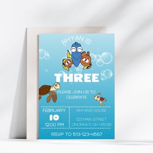 Nemo Birthday Invitation - personalized invitation - birthday invite - digital download - 5x7