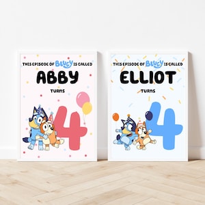 Placa de aniversário azul/rosa - placa de boas-vindas de aniversário - placa personalizada - decoração de aniversário azul - download digital