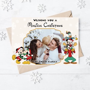 Mickey Weihnachtskarte - 3 Farben - editierbare Weihnachtskarte - Kinder Weihnachtskarte - digitaler Download - druckbare Vorlage - 18x15