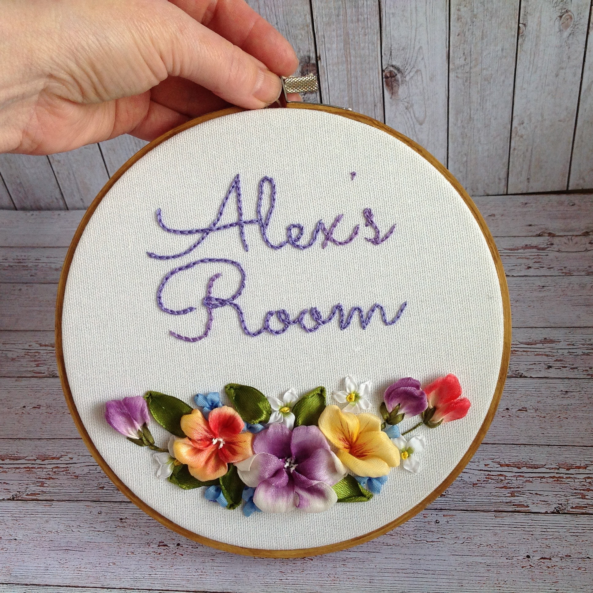 Custom Baby Name Embroidery Hoop: Floral Nursery Decor, Newborn Gift - Etsy