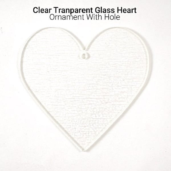 4.5" Fusible Glass Heart with Hole - 90coe