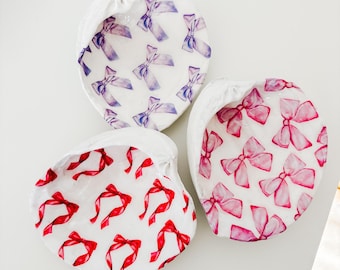 Mini Red Bow Clam Ring Dish/Catch all/ Trinket Dish