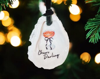 Original watercolor Cosmo ornament! “Cheers Darling”