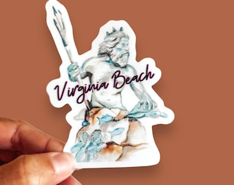 Original watercolor Virginia Beach Neptune sticker