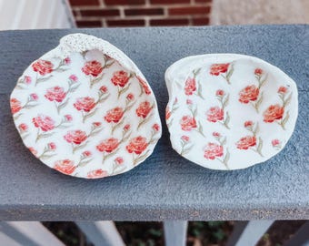 Antique flower Ring Dish/Catch all/ Trinket Dish