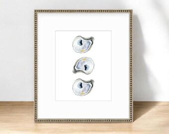 Oyster printable/ watercolor / original water color/ Coastal wall Art