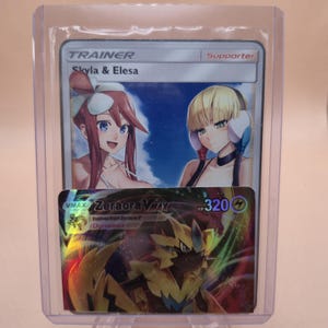 Goddess Story Style Metal Cards | Featuring Waifu Inspired Monster Trainer Tag Team Skyla & Elesa | Sexy Trading Card