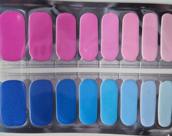 Pastel Pink and Blue Nail Wraps | Baby Gender Reveal Nail Stickers | Cute Nail Art | 90s Nail Strips | Nail Polish Sticker | Spring Nail
