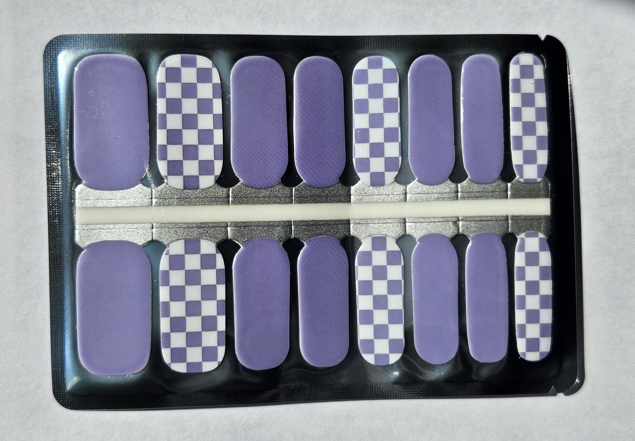 Transparent Purple Checker Transparent Nail Wraps | Overlay Pastel ...